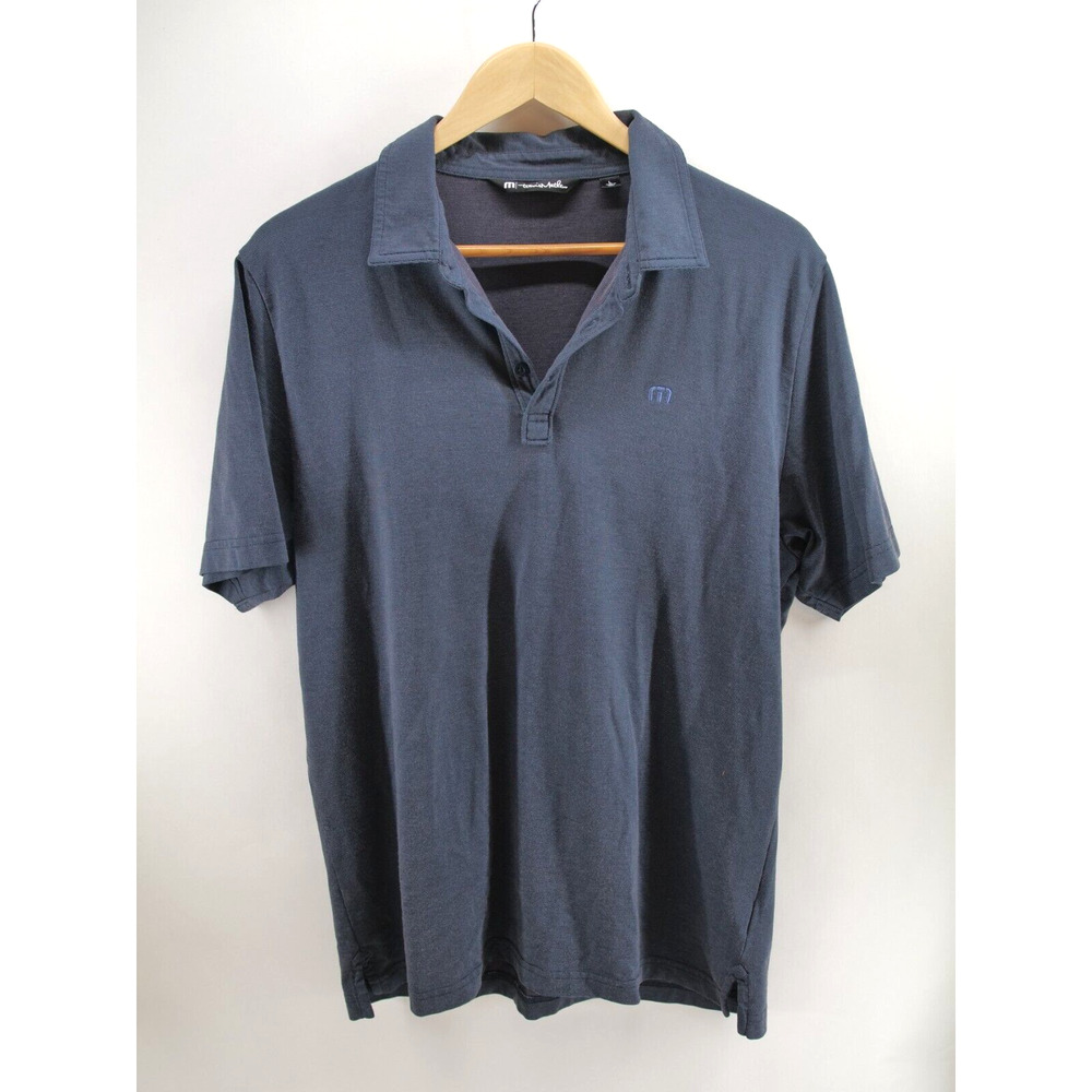 Travis Mathew Mens Shirt Large Dark Blue Golf Polo‎